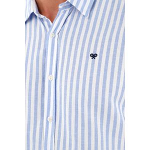 Camisa azul manga corta para hombre