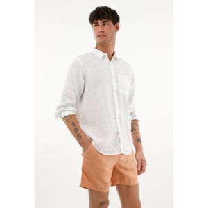 Bermuda regular fit con pretina elástica naranja para hombre