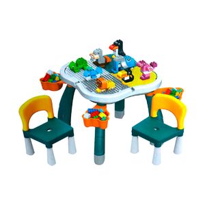 Set de Bloques Didacticos de Construccion con Mesa y Sillas en Plastico 188T-9