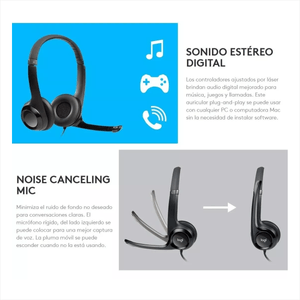 Audífonos  Diadema Con Micrófono Logitech USB Headset H390