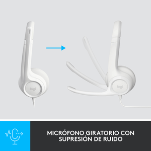 Diadema Usb Logitech H390 Mic Sin Ruido Y Controles Blanco