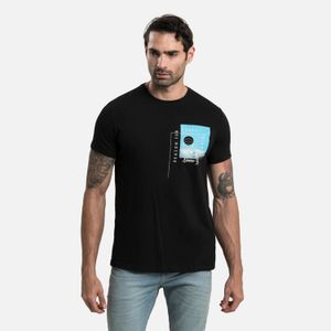 Camiseta Estampado Localizado Color Negro Para Hombre