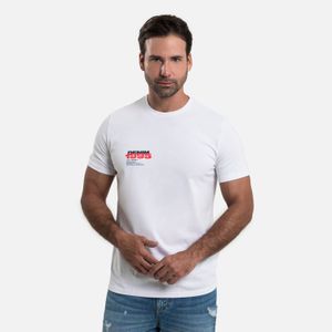 Camiseta Estampado Localizado Color Blanco Blanco Para Hombre