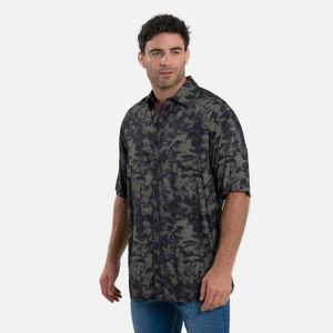 Camisa Manga Corta Color Azul Oscuro Para Hombre