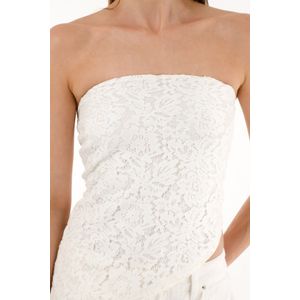 Camisa strapless tipo encaje para mujer