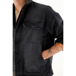 Chaqueta Trucker en black denim para hombre