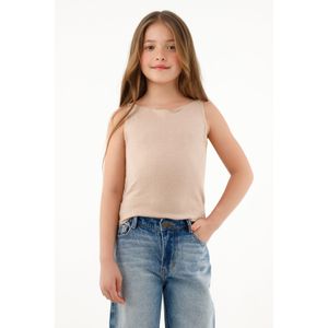 Camiseta crudo manga sisa para niña