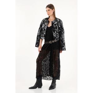 Chaqueta afelpada con lentejuelas para mujer