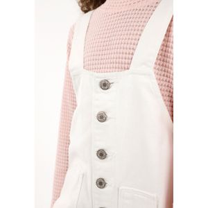 Overall crudo con perilla de botones para niña