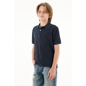 Polo con raqueta bordada azul para niño