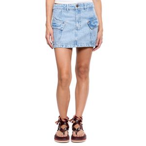 Falda Corta En Denim Cargo