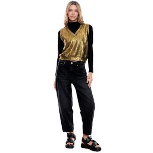 Chaleco Cuello En V Efecto Foil
