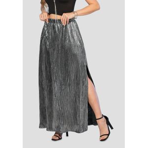 Falda Larga Mujer Plateado Mp 105173