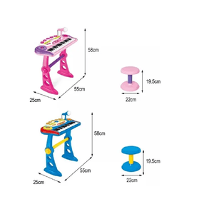 Piano Teclado Mp3 Para Niños Con Silla Rosado B0-33-3 Rosado