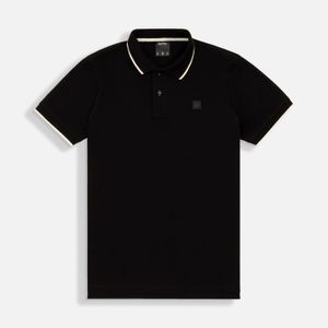 Polo Tipping Color Negro-Ivory Marfil Para Hombre