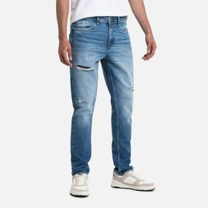 Jean Slim Color Azul Medio Para Hombre