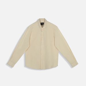 Camisa Manga Larga Color Amarillo Claro Para Hombre