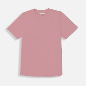 Camiseta Manga Corta Color Palo De Rosa Para Mujer