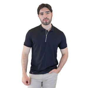 Camiseta tipo polo para hombre texturizada laguna blue