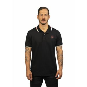 Camiseta tipo polo para hombre negra laguna blue