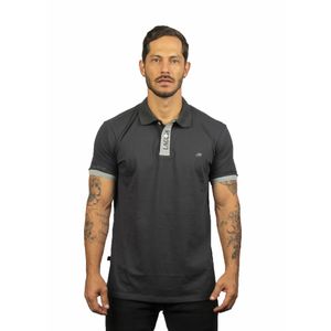 Camiseta tipo polo para hombre gris oscura laguna blue