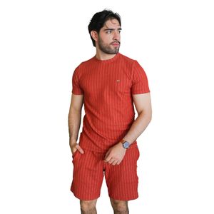 Conjunto para hombre rojo texturizado laguna blue