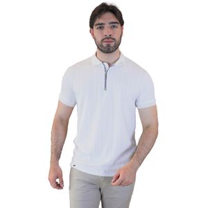 Camiseta tipo polo para hombre texturizada laguna blue