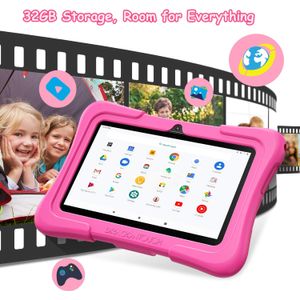 Dragon Touch Tabletas infantiles con almacenamiento de 32 GB, 2 GB de RAM, pantalla IPS HD de 7 pulgadas, Android 12, procesador de cuatro núcleos