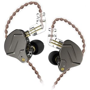 erjigo KZ ZSN Pro Dynamic Hybrid Dual Driver - Auriculares intrauditivos desmontables sin enredos para músicos intrauditivos (color gris sin