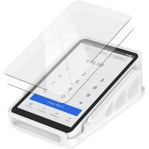Funda rígida protectora y protector de pantalla para terminal cuadrado, diseño de agarre antideslizante, protector de pantalla de vidrio templado