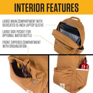 Carhartt Mochila unisex para laptop de 21 litros, resistente al agua, con funda para laptop, Mochila clásica (azul atómico)