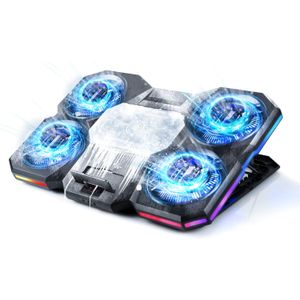 Almohadilla de refrigeración mejorada para laptop con enfriador termoeléctrico y 4 ventiladores, potente enfriador para laptop, control independiente