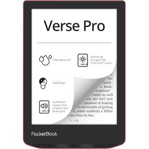PocketBook Verse Pro E-Reader Impermeable | Pantalla táctil HD E-Ink Carta™ de 6 '' amigable con los ojos | Lector de audiolibros y libros