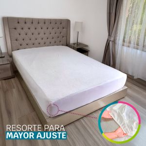Protector de colchón impermeable Blanco Cama doble (140x190x38cm)