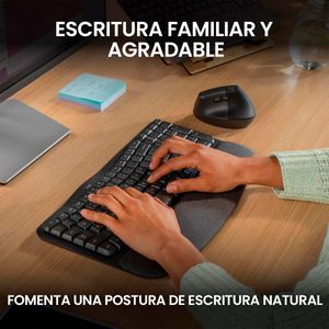 Combo Ergonómico Logitech Teclado Wave Keys + Mouse Lift Negro
