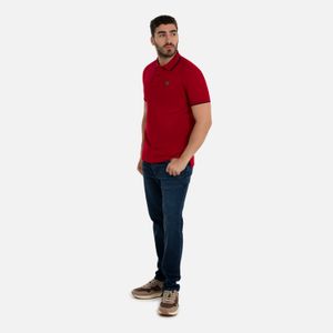 Polo Tipping Color Rojo-Azul Noche Para Hombre