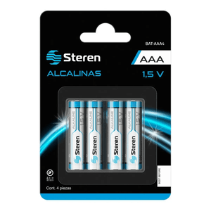 Paquete de 4 pilas alcalinas AAA