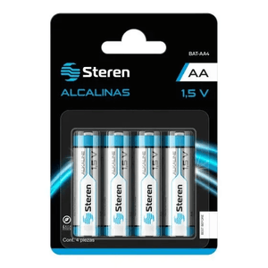 Paquete de 4 pilas Steren alcalinas AA