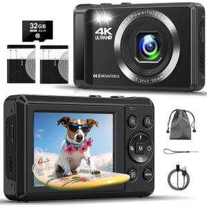 Cámara digital - Cámaras digitales 4K 44MP UHD para fotografía - Cámara de enfoque automático para vlogging de apuntar y disparar con zoom de 16X