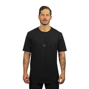 Camiseta para hombre negra estampada laguna blue