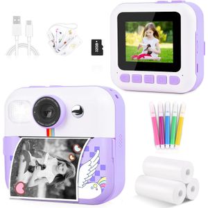Cámara de impresión instantánea, regalos de cumpleaños de Navidad para niñas y niños, cámara digital HD 1080P para niños, juguetes para niñas de 4, 5