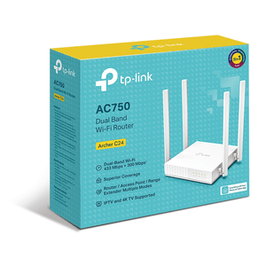 Router TP-link ARCHER C24 - DUAL BAND - AC750 - 4 antenas