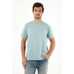 Camiseta verde en tela licrada para hombre