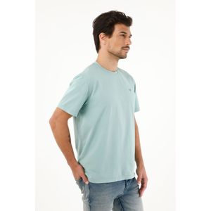 Camiseta verde en tela licrada para hombre