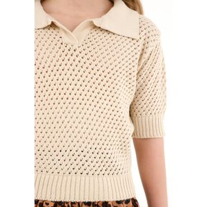 Camisa tipo polo tejida para niña