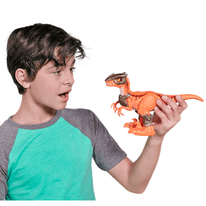 Dinosaurio Figura Dino Wars Raptor - Naranja - Robo Alive