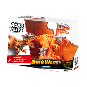 Dinosaurio Figura Dino Wars Raptor - Naranja - Robo Alive