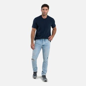 Jean Slim Color Azul Claro Para Hombre