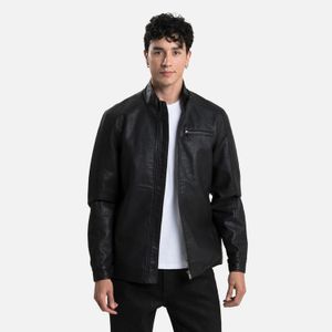 Chaqueta Biker Color Negro Para Hombre