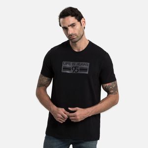 Camiseta Premium Manga Corta Color Negro Para Hombre
